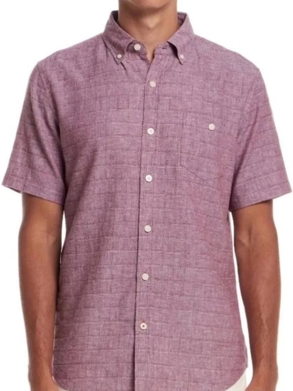 Weatherproof  Vintage Short Sleeve Button-Down Washable Linen Shirt